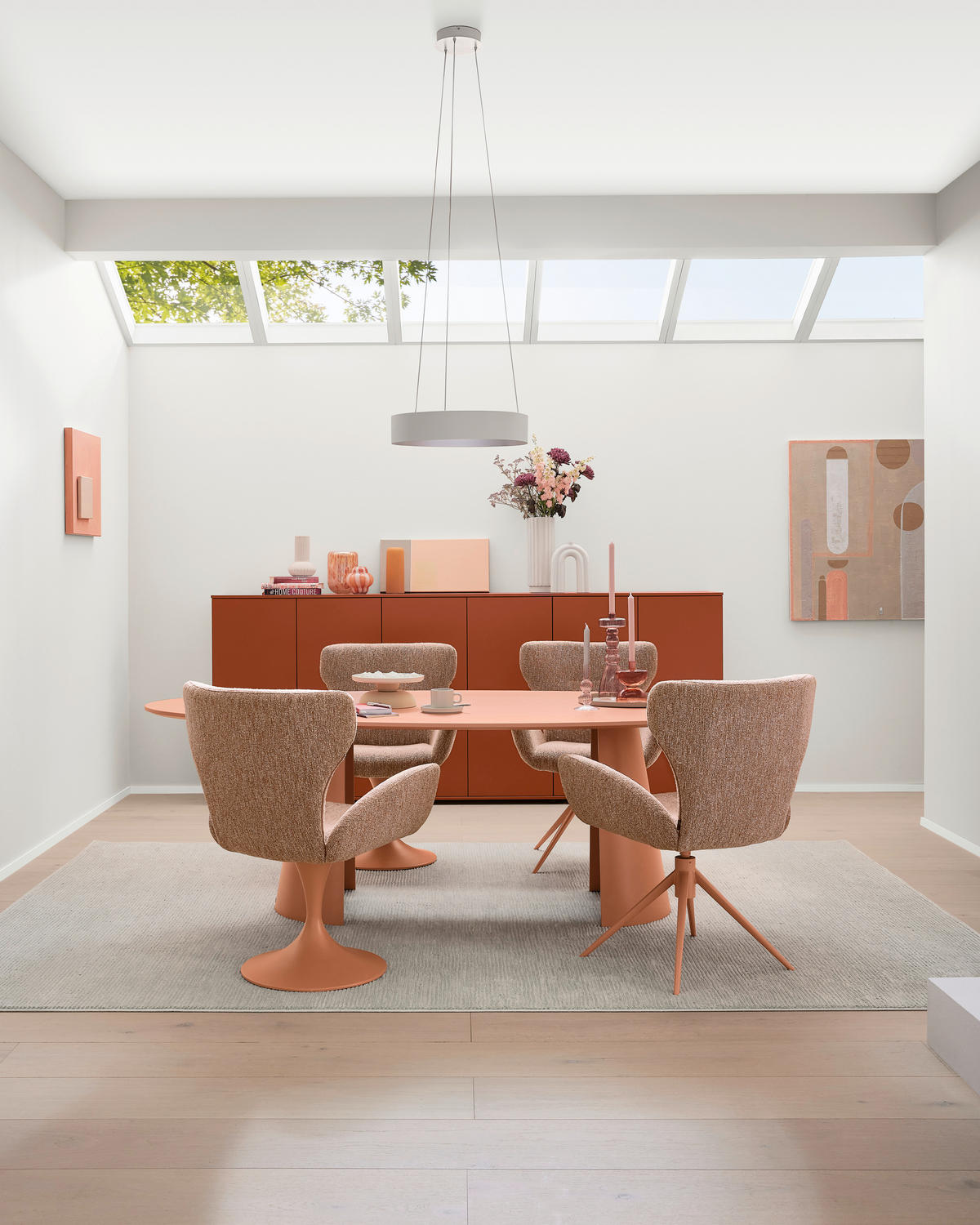ESSTISCH 200/110/76 cm Nachbildung  Holzwerkstoff in verschiedenen Größen erhältlich, in verschiedenen Holzarten erhältlich, in verschiedenen Holzdekoren erhältlich, Variantenauswahl oval Pink  - Pink, Design, Holzwerkstoff (200/110/76cm) - Musterring