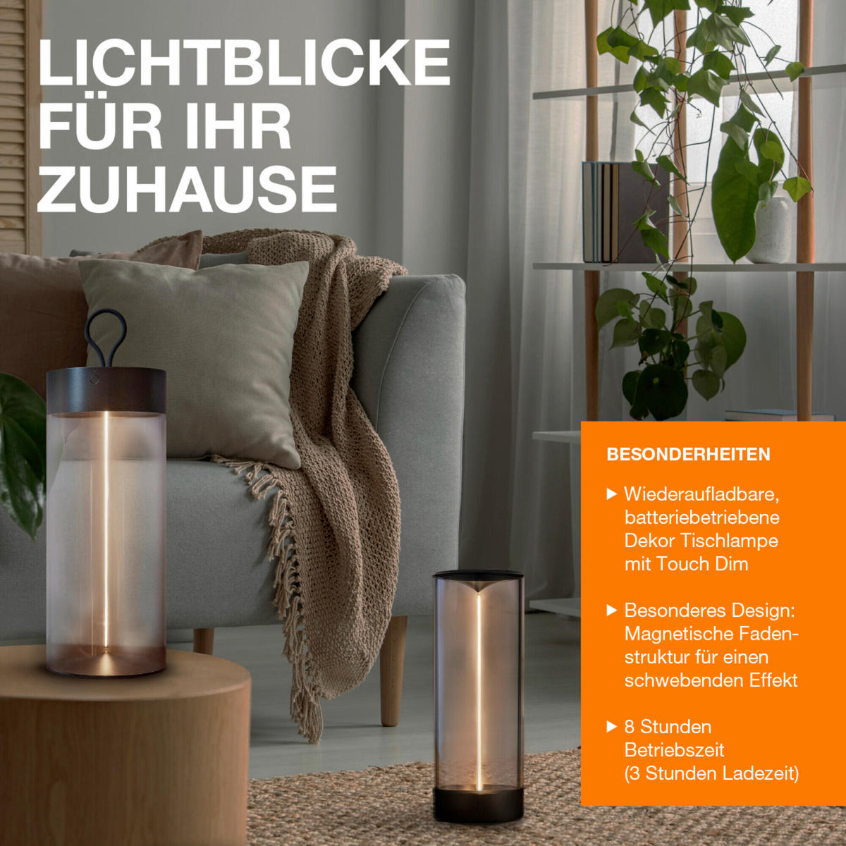 LED-TISCHLEUCHTE 13/32 cm   - Klar/Dunkelgrau, Design, Kunststoff (13/32cm) - Osram
