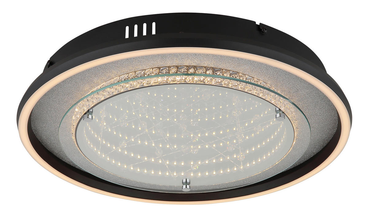 LED-DECKENLEUCHTE 40/6,8 cm   - Klar/Silberfarben, Design, Glas/Kunststoff (40/6,8cm) - Globo