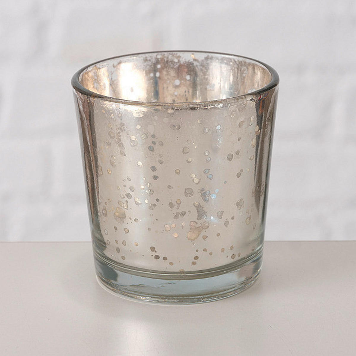 KERZENHALTER - Silberfarben, Basics, Glas/Metall (28/20/18cm) - Boltze Home