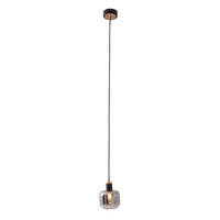 PENDELLEUCHTE Fumoso 13/120 cm   - Schwarz/Naturfarben, Design, Glas/Metall (13/120cm) - Näve