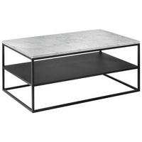 COUCHTISCH in Metall 100/60/41,5 cm  - Weiss/Schwarz, Design, Stein/Metall (100/60/41,5cm) - Johann Jakob