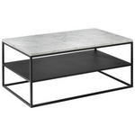 COUCHTISCH in Metall 100/60/41,5 cm  - Schwarz/Weiß, Design, Stein/Metall (100/60/41,5cm) - Johann Jakob