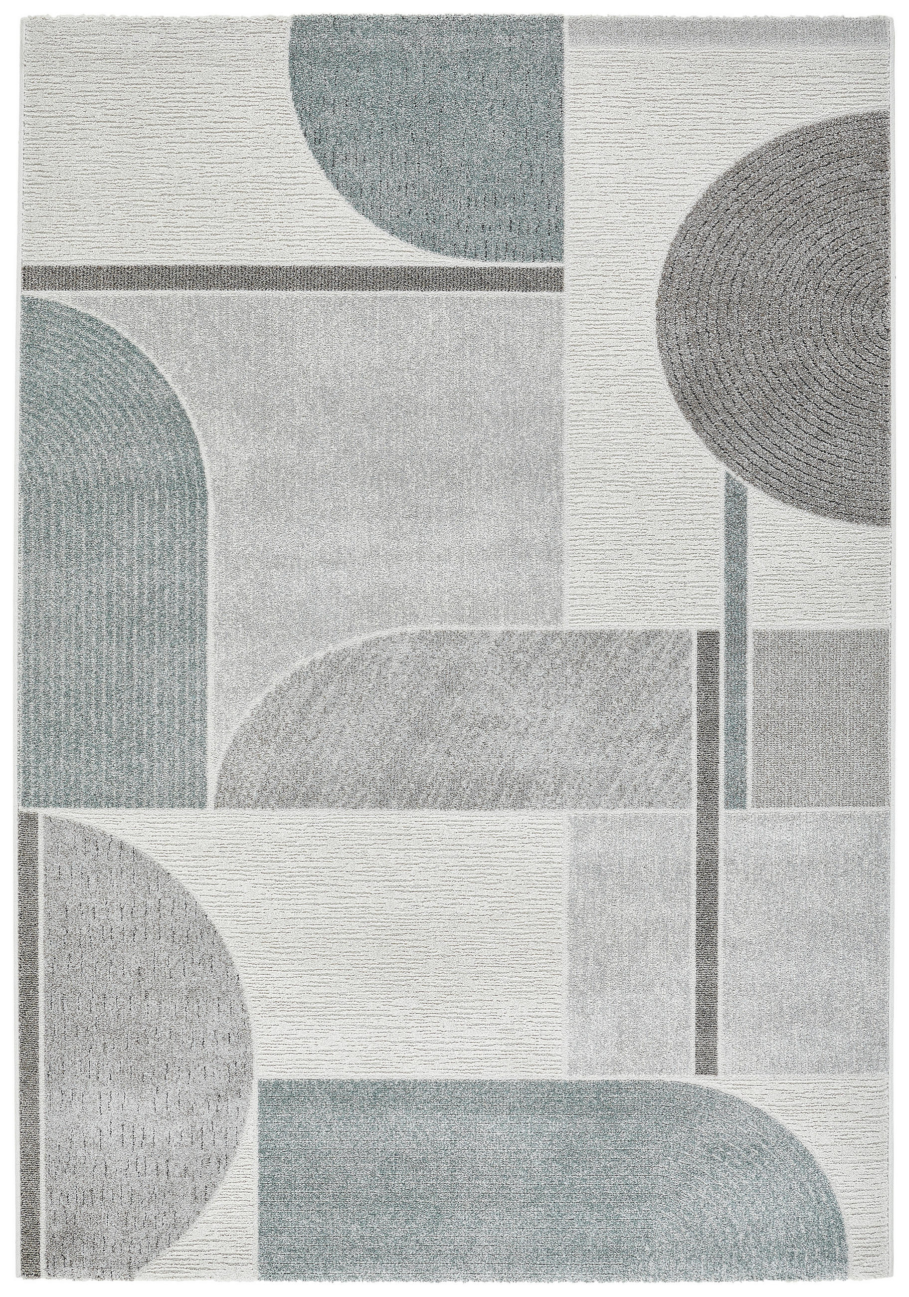 Novel Webteppich Valencia Grau, Petrol, Hellgrau 160x230 cm