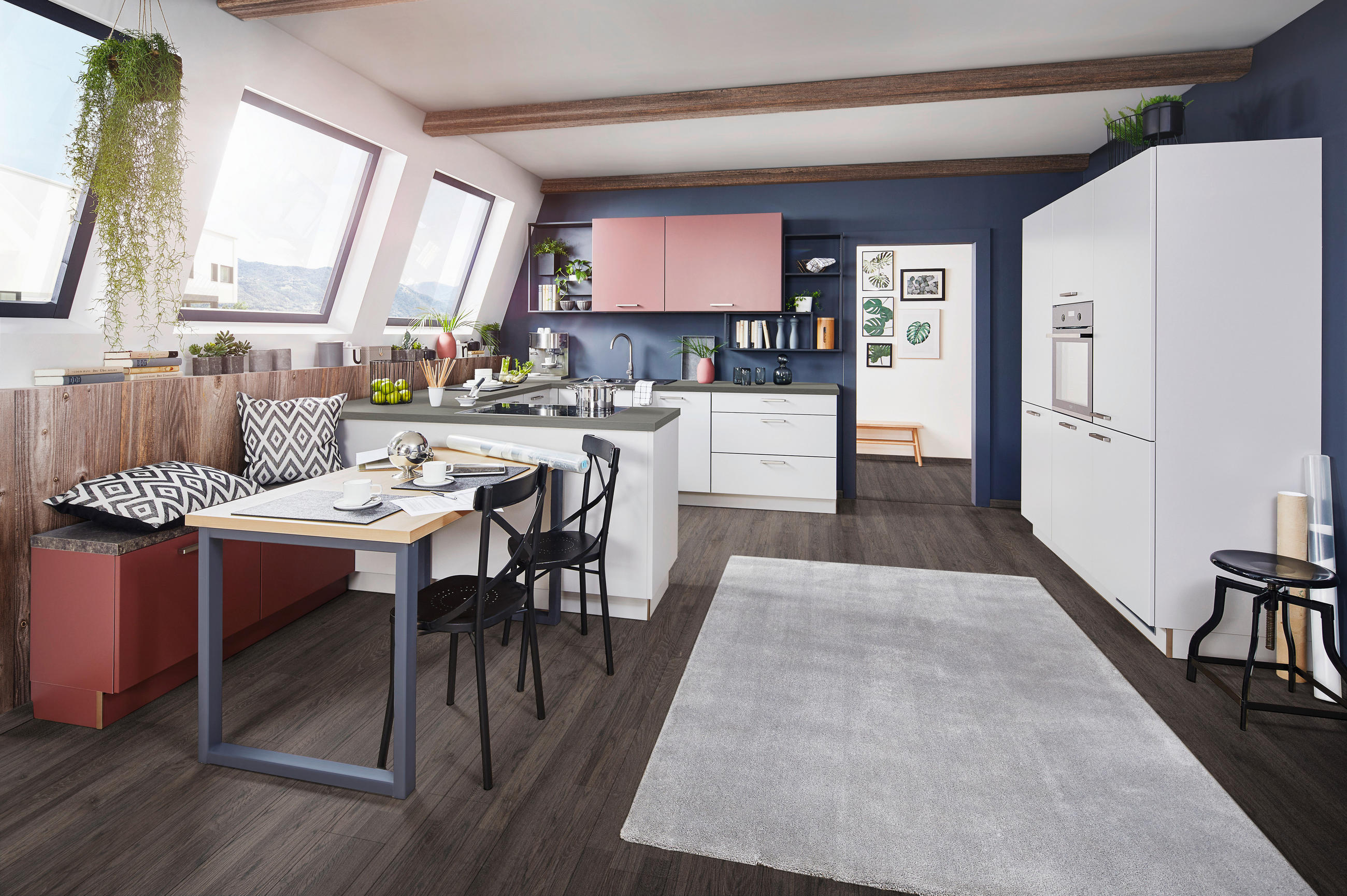 EINBAUKÜCHE DK405  - Grau, Design, Holzwerkstoff - Dieter Knoll