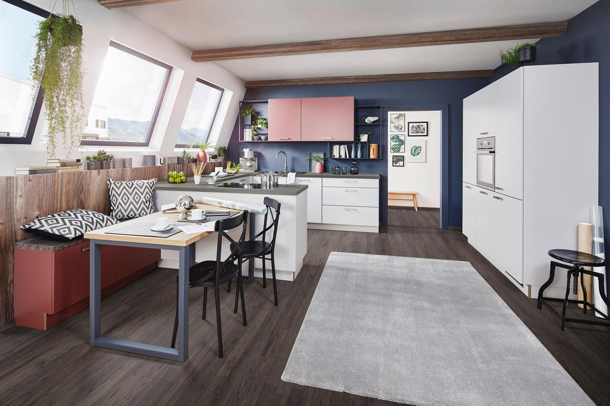 EINBAUKÜCHE DK405  - Grau, Design, Holzwerkstoff - Dieter Knoll