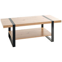 COUCHTISCH 120/60/45 cm rechteckig Schwarz, Eichefarben  - Eichefarben/Schwarz, Design, Holzwerkstoff/Metall (120/60/45cm)