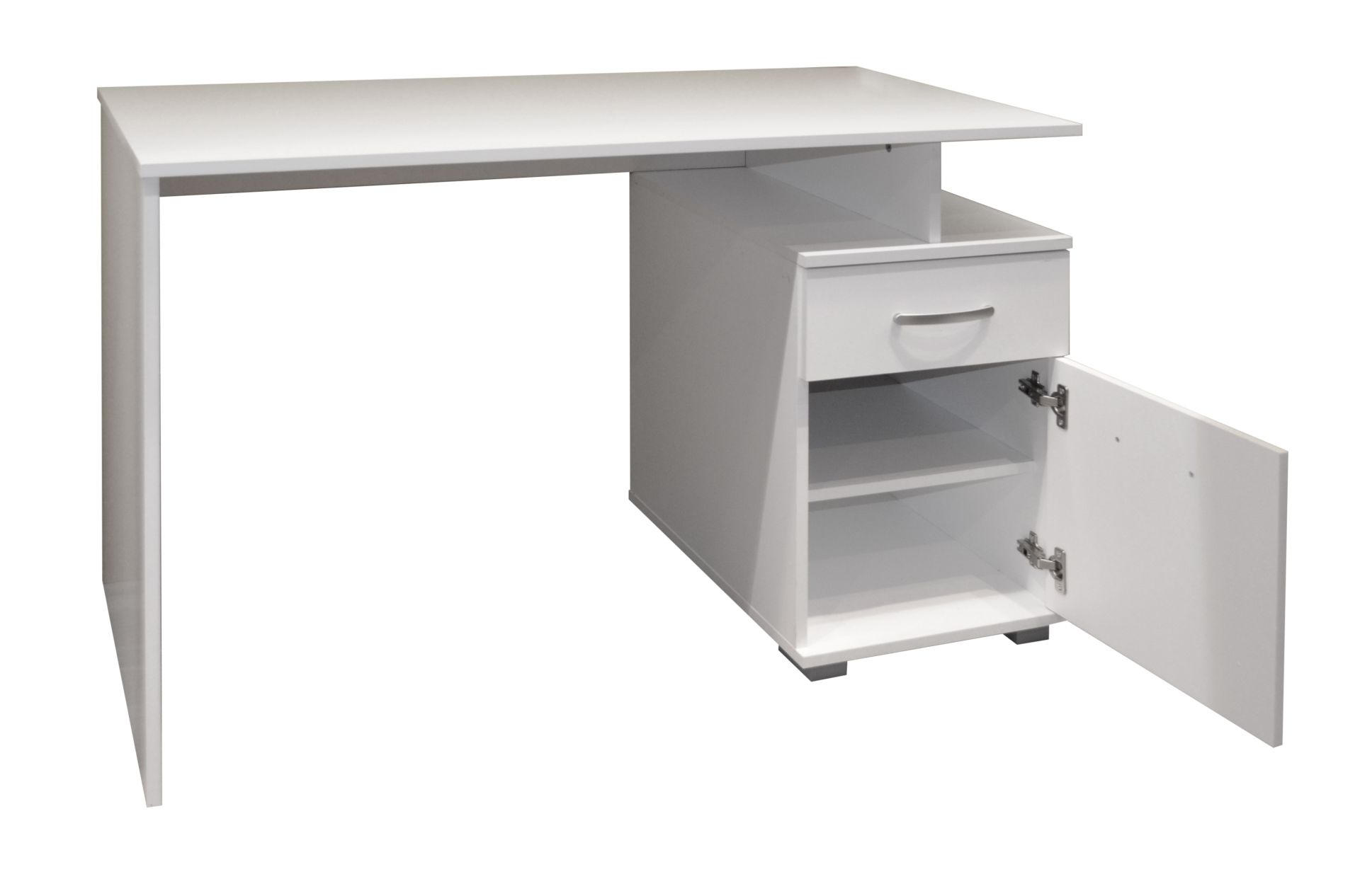PISAĆI STOL  bijela  drvni materijal  - bijela, Moderno, drvni materijal/metal (120/60/75cm)