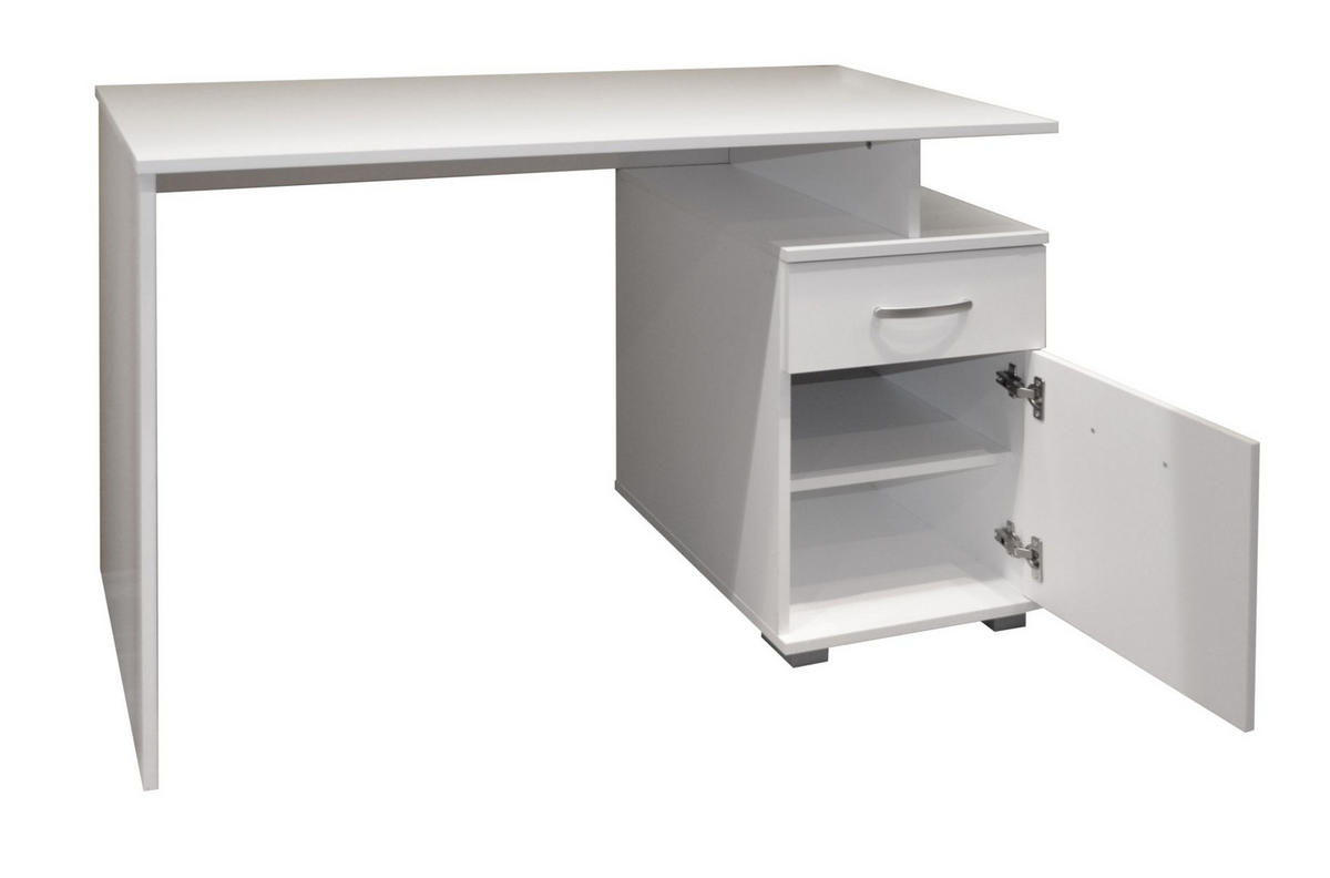 PISAĆI STOL  bijela  drvni materijal  - bijela, Moderno, drvni materijal/metal (120/60/75cm)