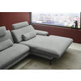 ECKSOFA  in Chenille, Flachgewebe Grau  284/180 cm  - Schwarz/Grau, Design, Textil/Metall (284/180cm) - Dieter Knoll