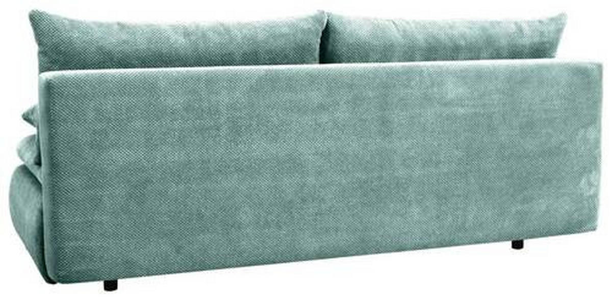 SCHLAFSOFA in Webstoff, Plüsch Mintgrün  - Schwarz/Mintgrün, Konventionell, Textil (203/72-96/98cm) - Novel