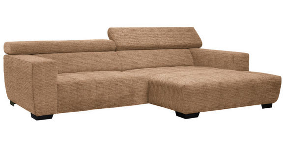 ECKSOFA in Webstoff Orange  279/182 cm  - Schwarz/Orange, KONVENTIONELL, Textil/Metall (279/182cm) - Hom`in