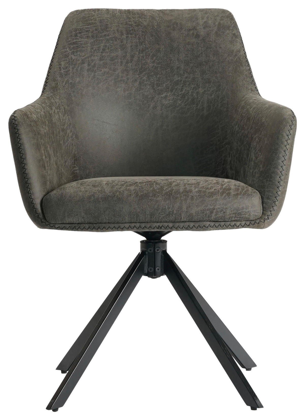 ARMLEHNSTUHL  in Eisen Mikrofaser  - Anthrazit/Schwarz, Design, Textil/Metall (64/83/61cm) - Ambia Home