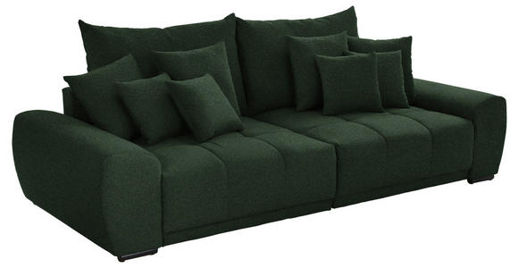 BIGSOFA in Samt Dunkelgrün  - Dunkelgrün/Schwarz, KONVENTIONELL, Holz/Textil (280/67/120cm) - Carryhome