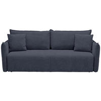 SCHLAFSOFA  mit Stoffauswahl, Liegefunktion, Rücken echt Webstoff Dunkelblau  - Schwarz/Dunkelblau, KONVENTIONELL, Kunststoff/Textil (224/90/107cm) - Carryhome