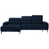 ECKSOFA in Webstoff Dunkelblau  - Schwarz/Dunkelblau, Design, Textil/Metall (177/270cm) - Welnova