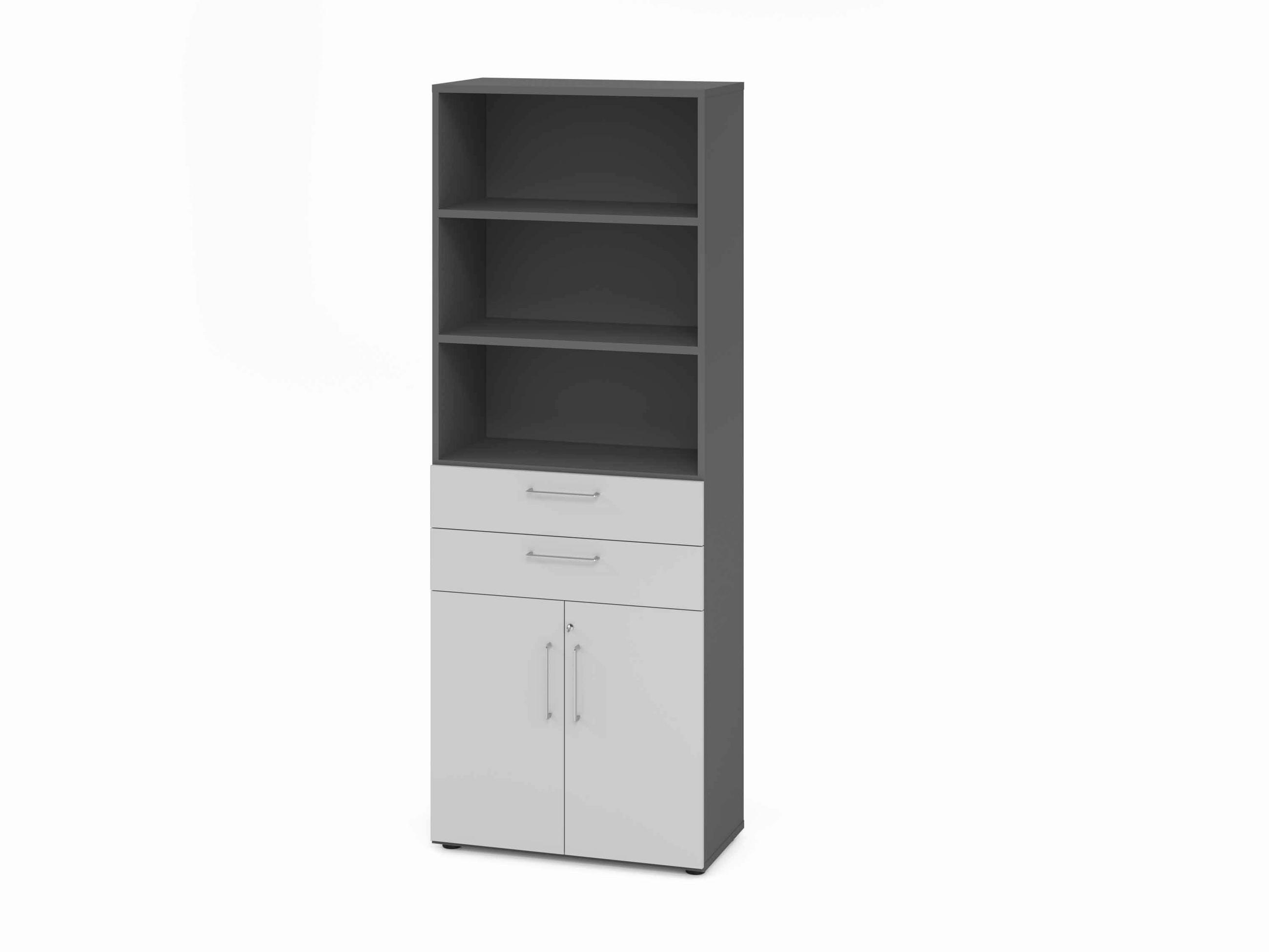 AKTENSCHRANK Graphitfarben, Grau  - Graphitfarben/Grau, Basics, Holzwerkstoff (80/215,6/41,7cm) - Venda