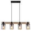 HÄNGELEUCHTE Lila 73/10/133 cm   - Dunkelbraun/Schwarz, Natur, Glas/Holz (73/10/133cm) - Globo