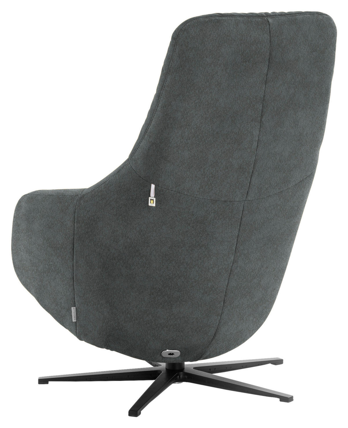 RELAXSESSEL in Textil Grau  - Schwarz/Grau, Design, Textil/Metall (77/108/95cm) - Chilliano