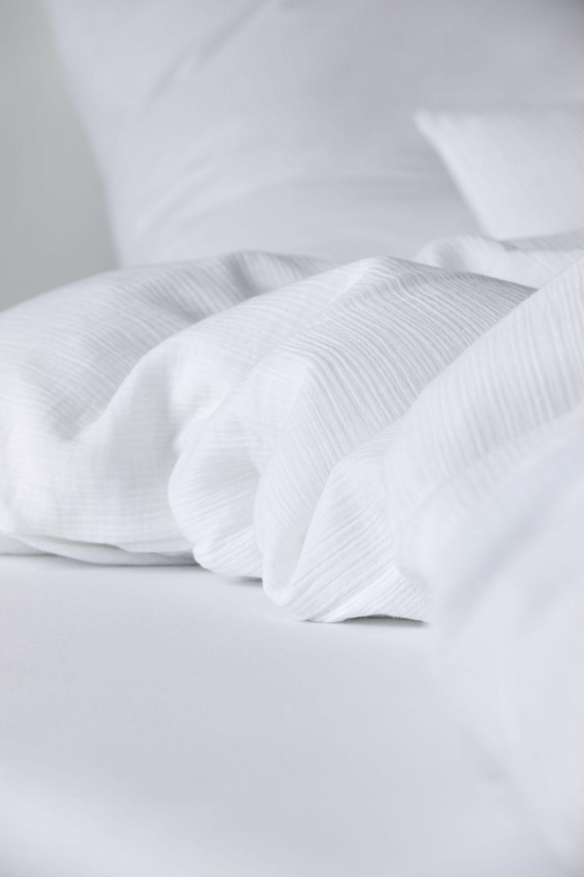 BETTWÄSCHESET Musselin 160/210 cm  70 cm/50 cm  - Weiss, Trend, Textil (160/210cm) - Elegante