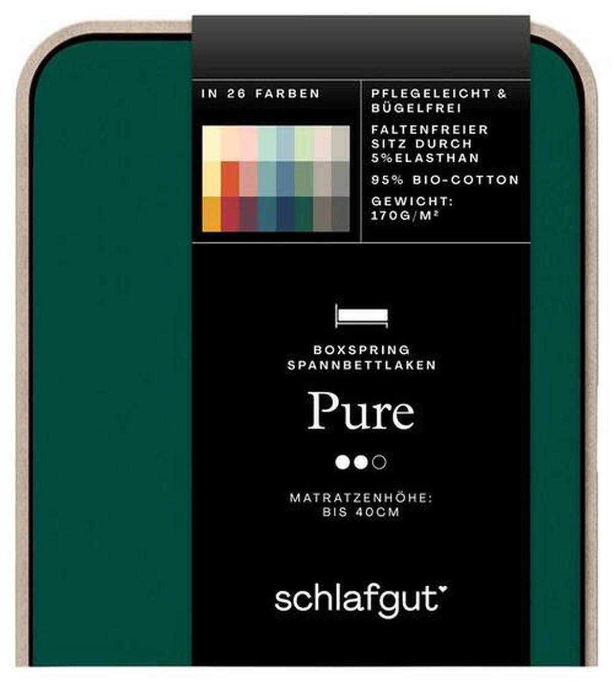 BOXSPRING-SPANNLEINTUCH 140-160/200-220 cm Jersey  - Dunkelgrün, Basics, Textil (140-160/200-220cm) - Schlafgut