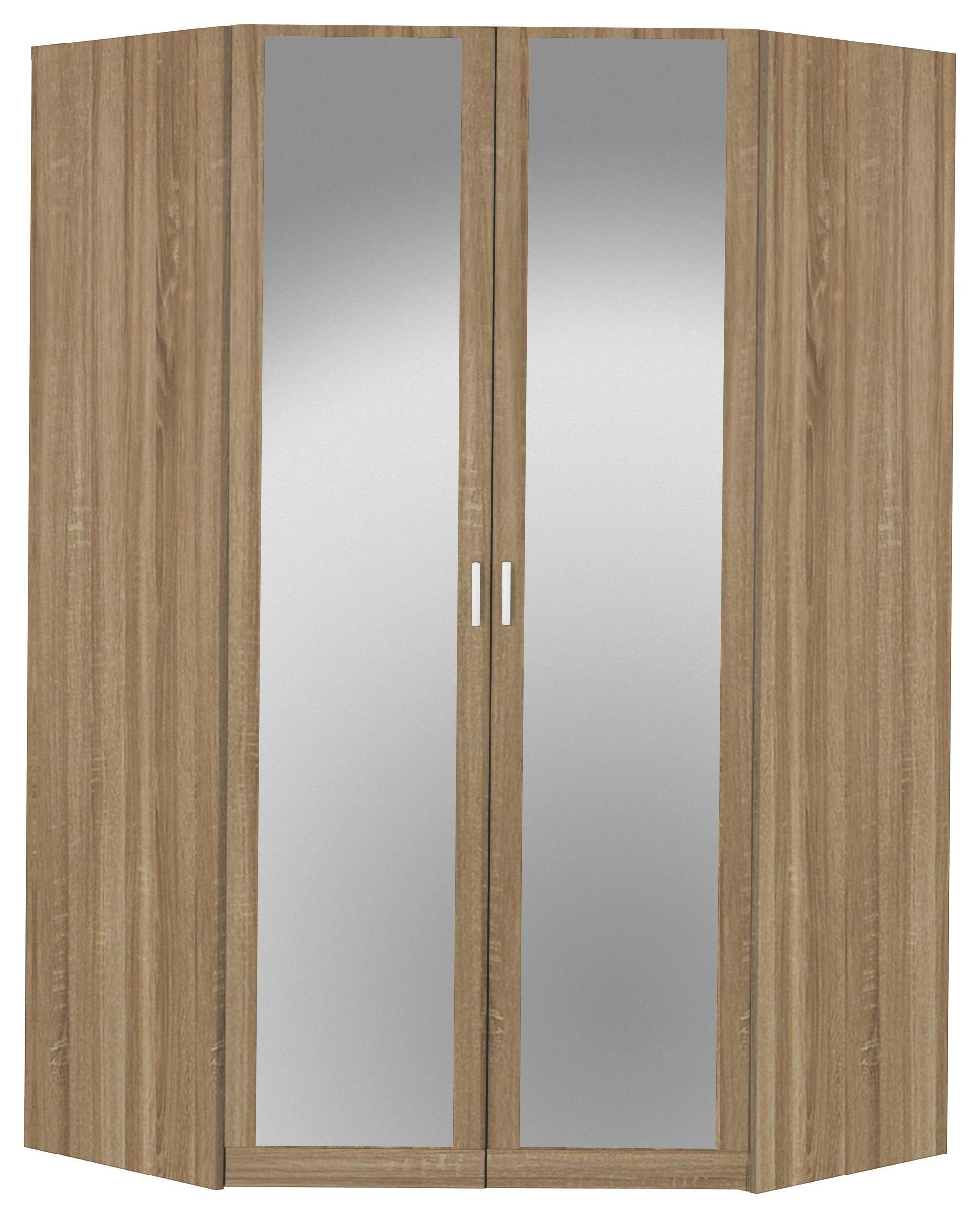 Begehbarer Eckschrank in Eichefarben