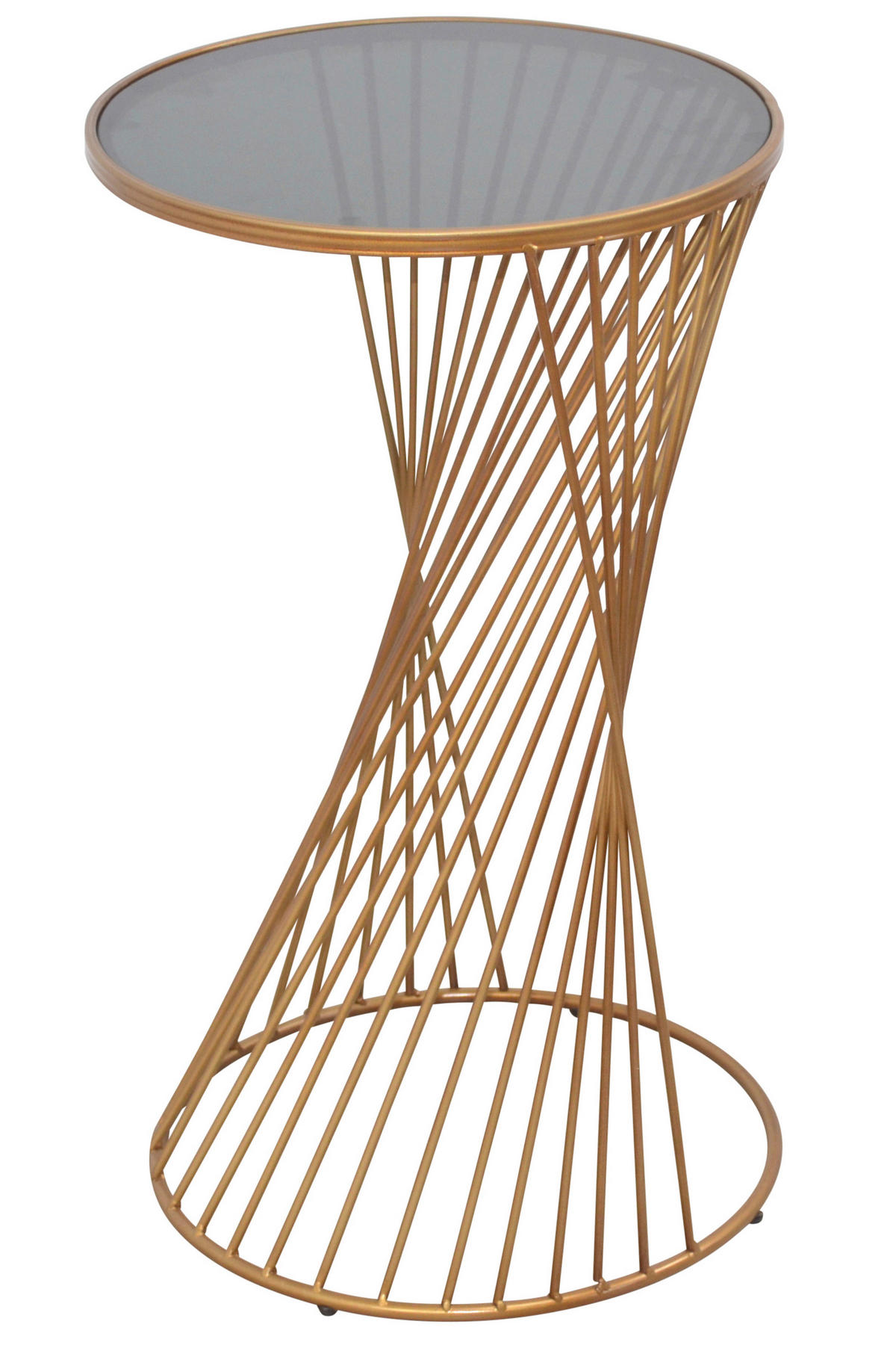 BEISTELLTISCH 37,5/37,5/65 cm Goldfarben rund  - Goldfarben, Design, Glas/Metall (37,5/37,5/65cm) - MID.YOU