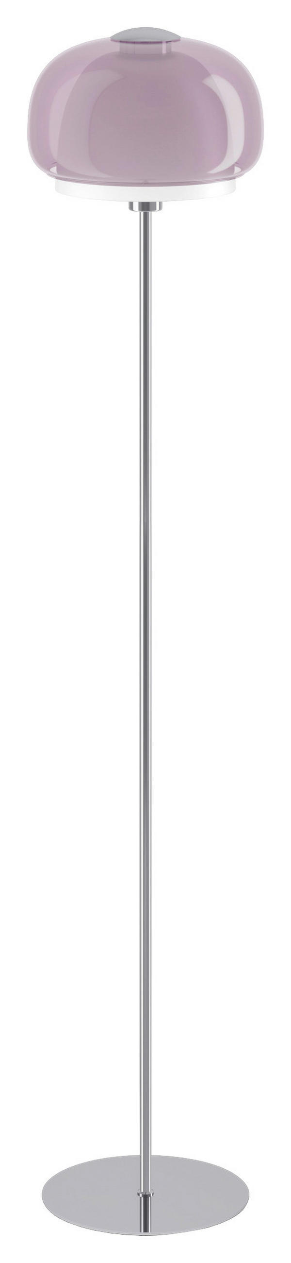 STOJACIA LAMPA, 22/160 cm  - biela/ružová, Design, kov/sklo (22/160cm)