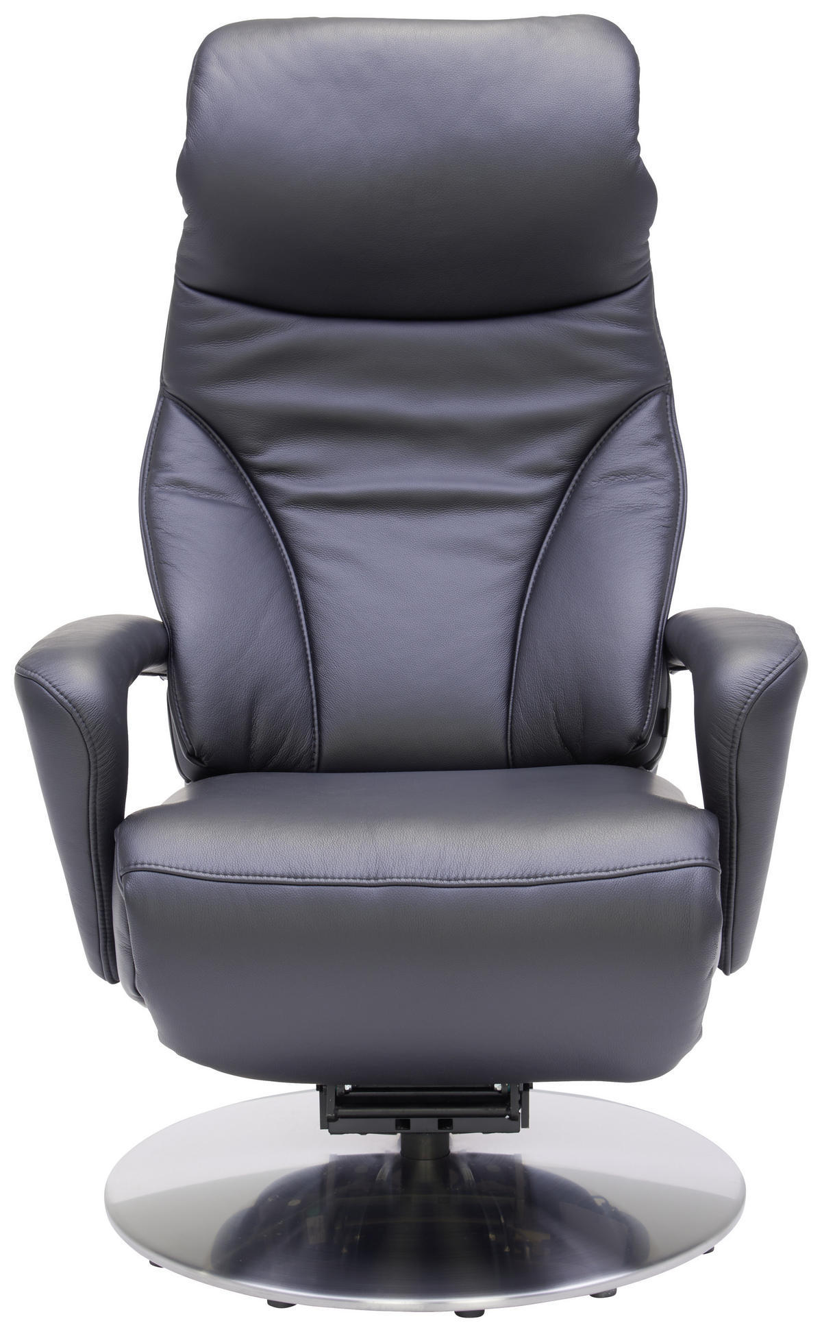 RELAXSESSEL in Leder Schwarz  - Edelstahlfarben/Schwarz, Design, Leder/Metall (75/117/88cm) - Dieter Knoll