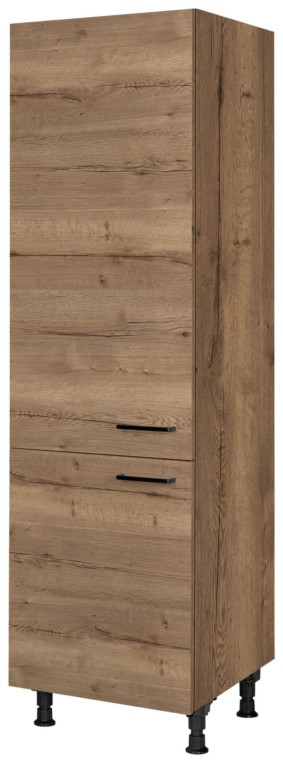 GERÄTEUMBAUSCHRANK 60/216,6/58 cm  in Eiche dunkel  - Eiche dunkel/Schwarz, MODERN, Holzwerkstoff/Metall (60/216,6/58cm) - Nobilia