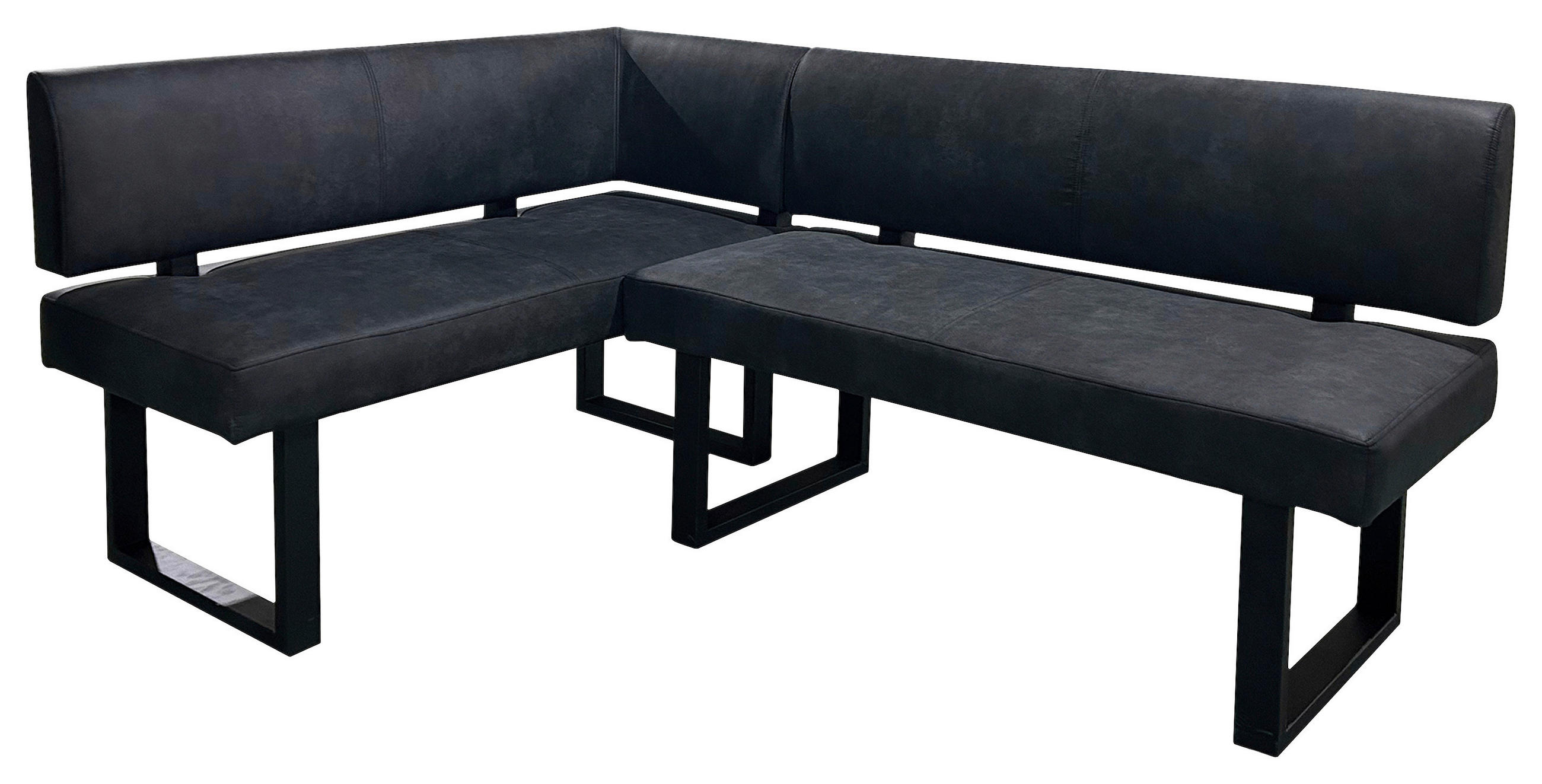 ECKBANK 125/181,5 cm  in Anthrazit, Schwarz  - Anthrazit/Schwarz, Design, Textil/Metall (125/181,5cm) - MID.YOU