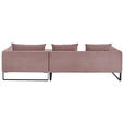 ECKSOFA  in Feincord Altrosa  284/178 cm  - Schwarz/Altrosa, KONVENTIONELL, Textil/Metall (284/178cm) - Hom`in