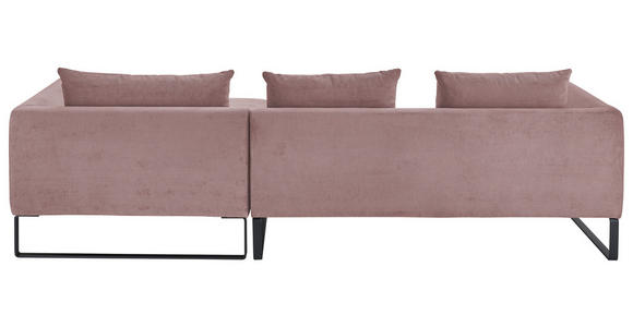 ECKSOFA  in Feincord Altrosa  284/178 cm  - Schwarz/Altrosa, KONVENTIONELL, Textil/Metall (284/178cm) - Hom`in
