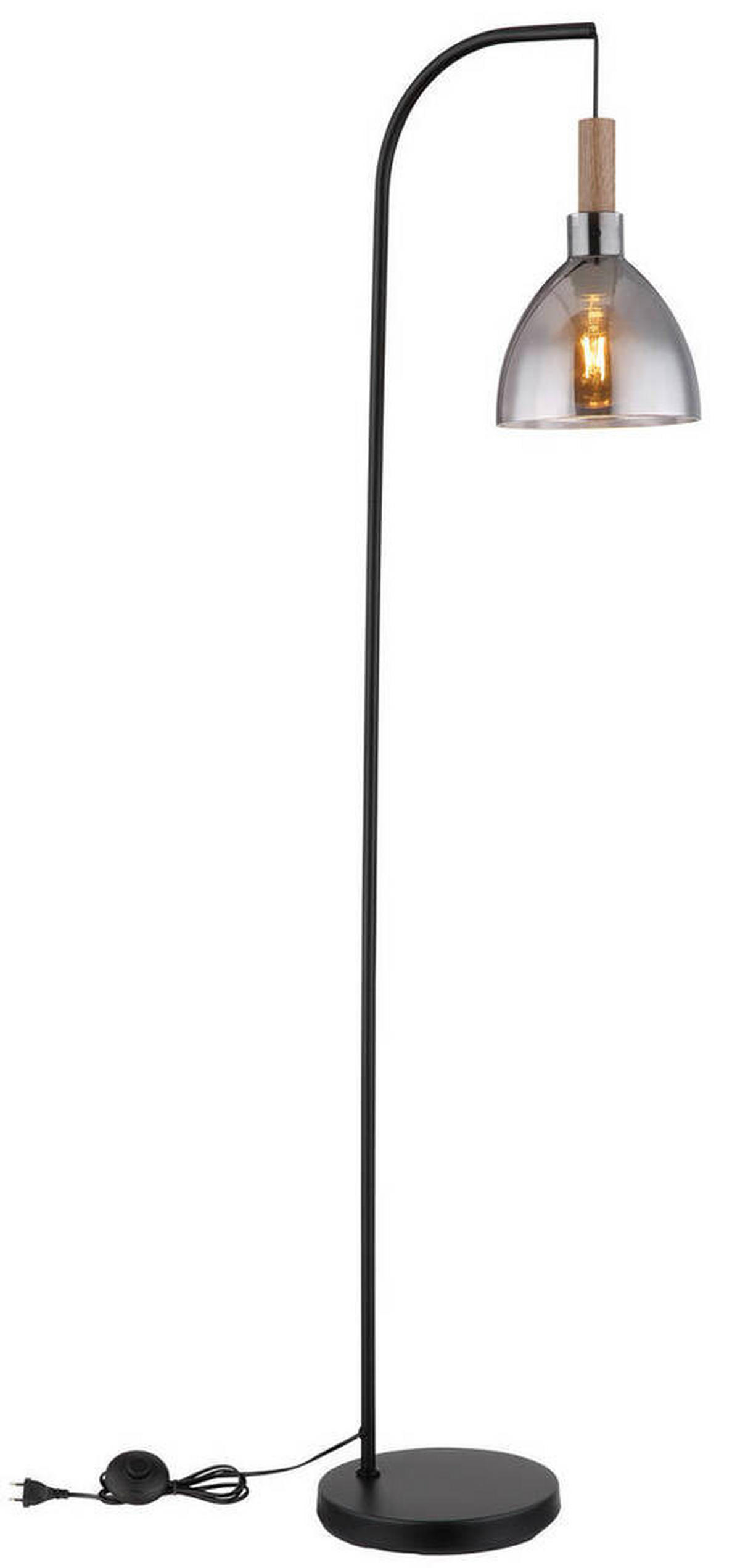 GOLVLAMPA 40/25/150 cm    - svart, Design, metall/trämaterial (40/25/150cm) - Globo