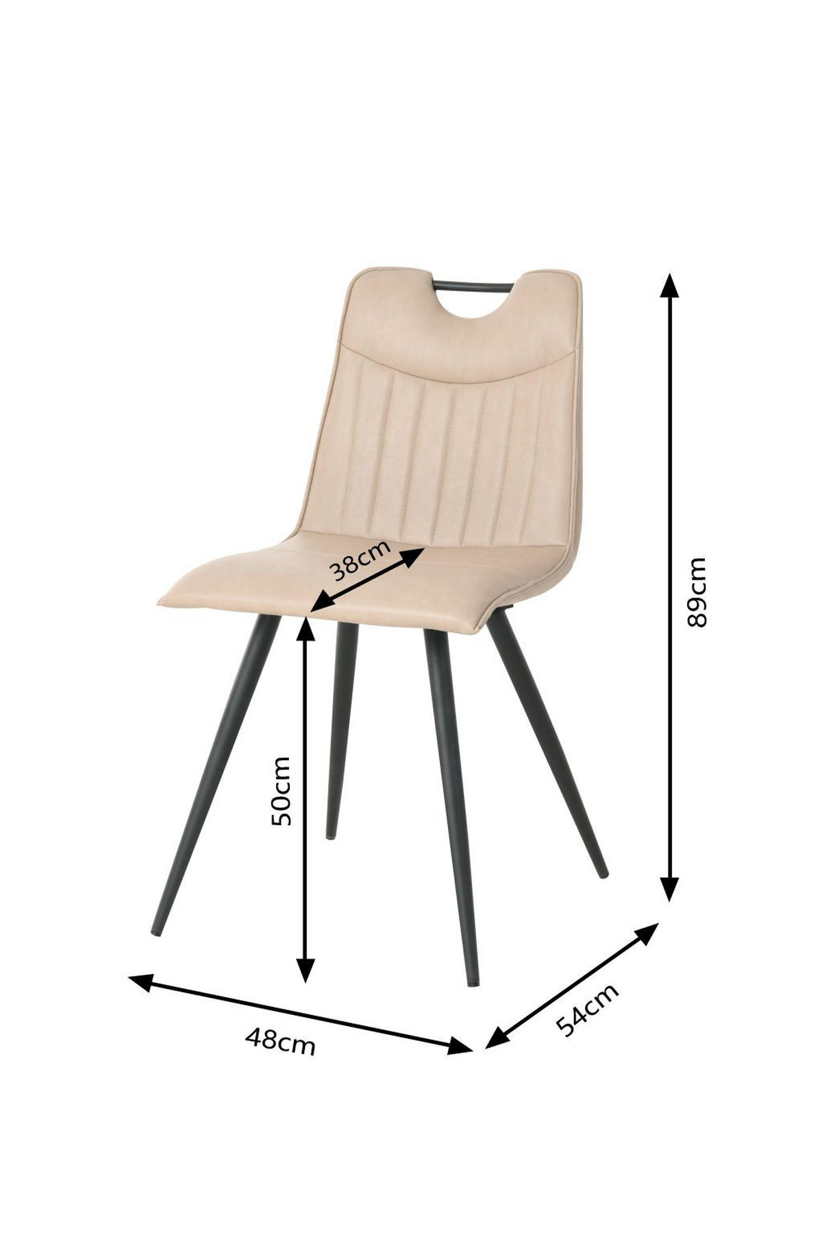 STOLICA  bež  drvo, metal, tekstil      - bež/crna, drvo/metal (46/88/53cm)