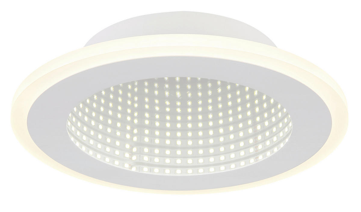 LED-DECKENLEUCHTE 22,5/4 cm   - Opal/Weiß, Design, Kunststoff/Metall (22,5/4cm) - Globo