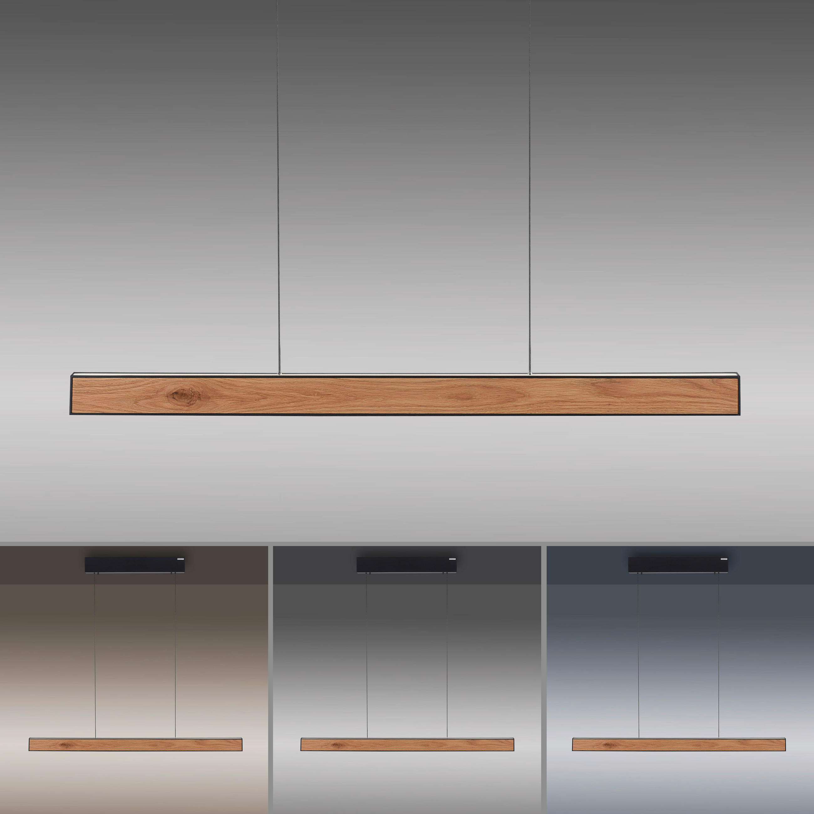 LED-HÄNGELEUCHTE 120/8,2/240 cm  - Braun, Natur, Holz/Kunststoff (120/8,2/240cm) - Neuhaus PURE