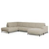 SOFFA i flatväv beige  - beige/svart, Klassisk, metall/trä (345/210cm) - Carryhome