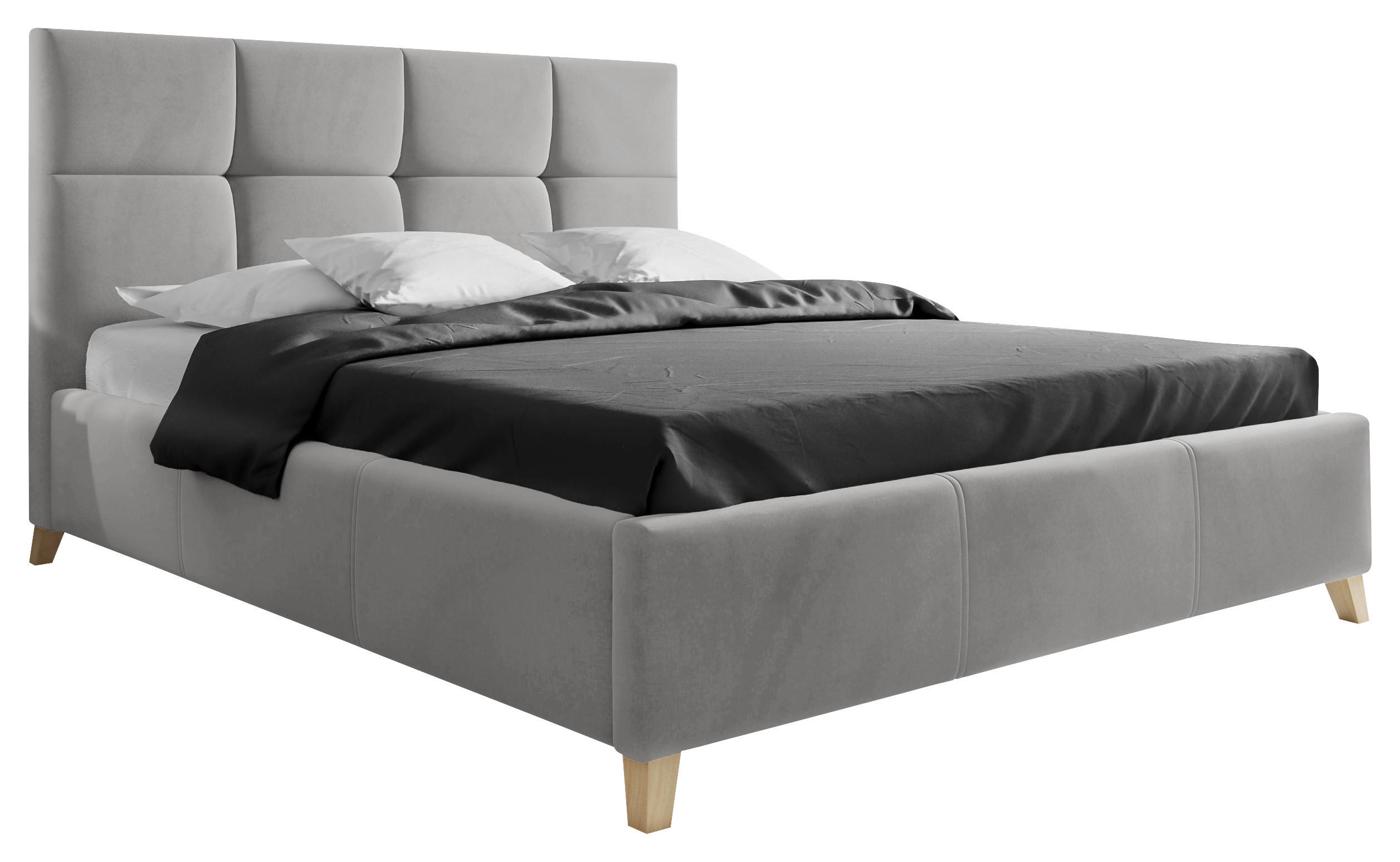POLSTERBETT 140/200 cm  in Grau  - Buchefarben/Grau, Konventionell, Holz/Textil (140/200cm) - Carryhome