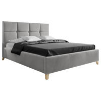 POLSTERBETT 140/200 cm  in Grau  - Buchefarben/Grau, Konventionell, Holz/Textil (140/200cm) - Carryhome
