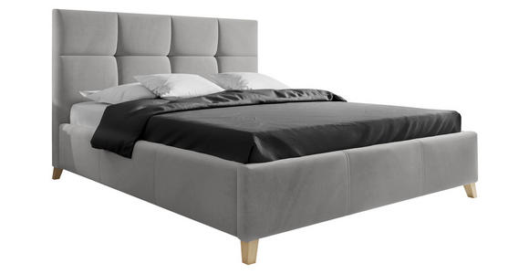POLSTERBETT Bettkasten, Lattenrost 140/220 cm in Grau - Buchefarben/Grau, KONVENTIONELL, Holz/Textil (140/220cm) - Carryhome