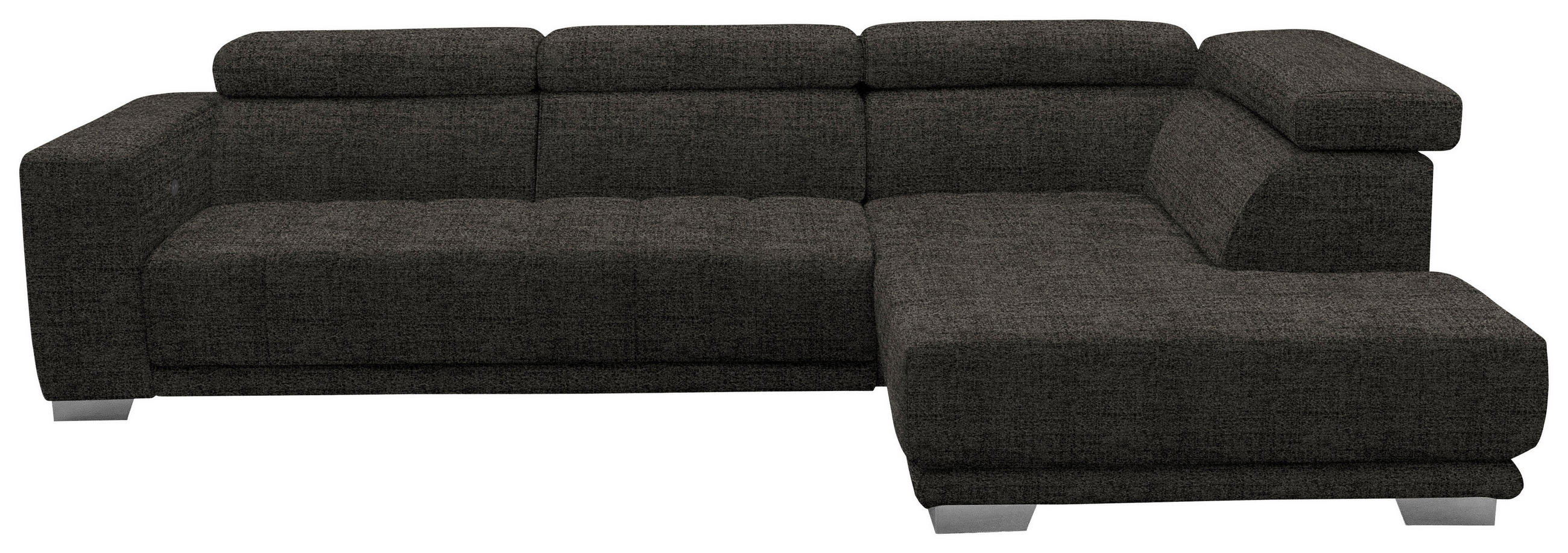ECKSOFA in Chenille Braun  - Chromfarben/Braun, Design, Textil (301/207cm) - Xora