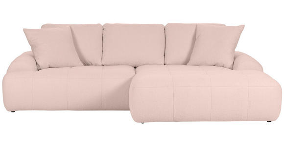 ECKSOFA in Flachgewebe Rosa  286/195 cm  - Schwarz/Rosa, KONVENTIONELL, Kunststoff/Textil (286/195cm) - Carryhome