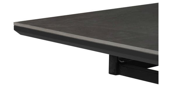 ESSTISCH Grau, Schwarz rechteckig  ausziehbar  - Schwarz/Grau, Design, Keramik/Holzwerkstoff (160-200/90/76cm) - Carryhome