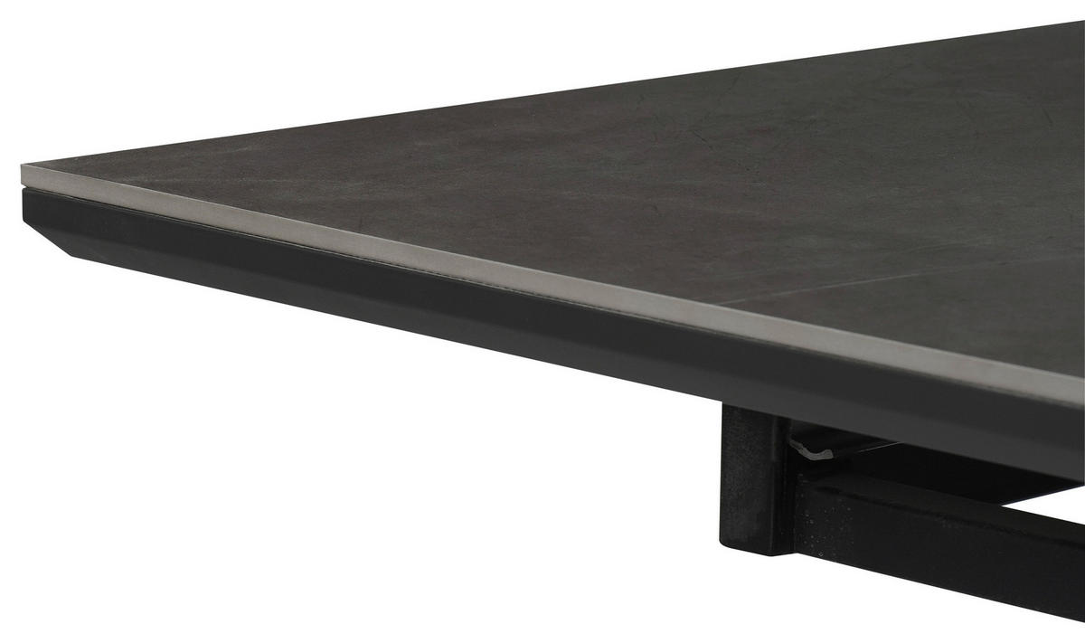ESSTISCH Grau, Schwarz rechteckig  ausziehbar  - Schwarz/Grau, Design, Keramik/Holzwerkstoff (160-200/90/76cm) - Carryhome
