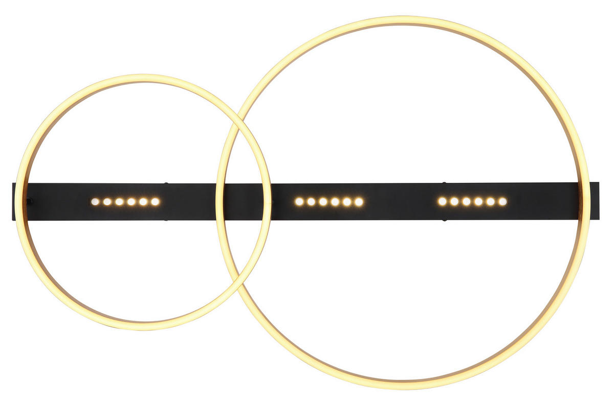 LED-DECKENLEUCHTE 93/58,5/10,2 cm   - Goldfarben/Opal, Design, Kunststoff/Metall (93/58,5/10,2cm) - Globo