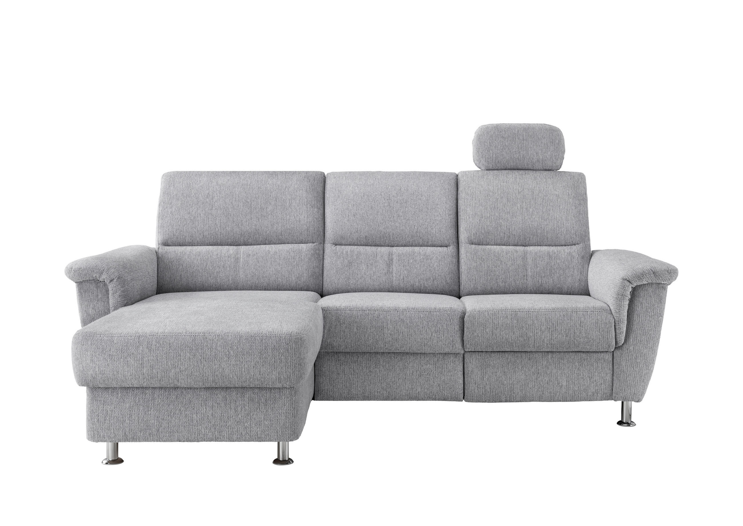 ECKSOFA in Chenille Silberfarben  - Chromfarben/Silberfarben, Modern, Textil/Metall (165/231cm) - Livetastic