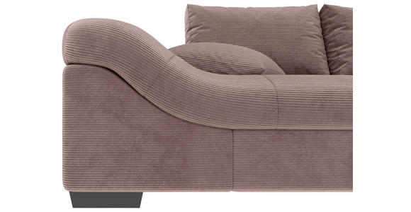 ECKSOFA Altrosa Cord - Schwarz/Altrosa, KONVENTIONELL, Holz/Textil (298/202cm) - Carryhome