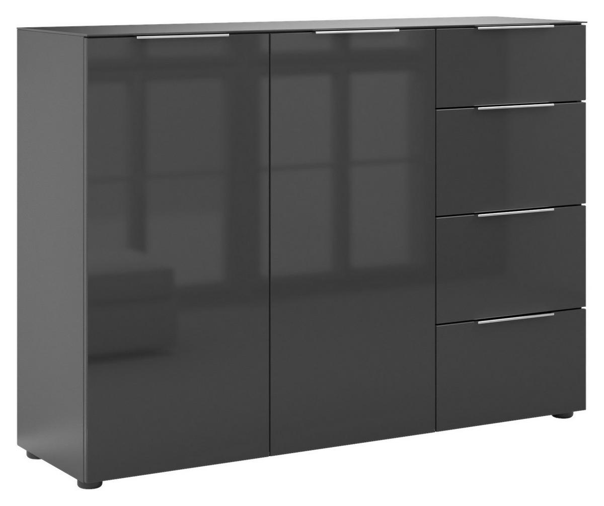 SIDEBOARD Style  in 135/99/40 cm  - Chromfarben/Anthrazit, Basics, Glas/Holzwerkstoff (135/99/40cm)