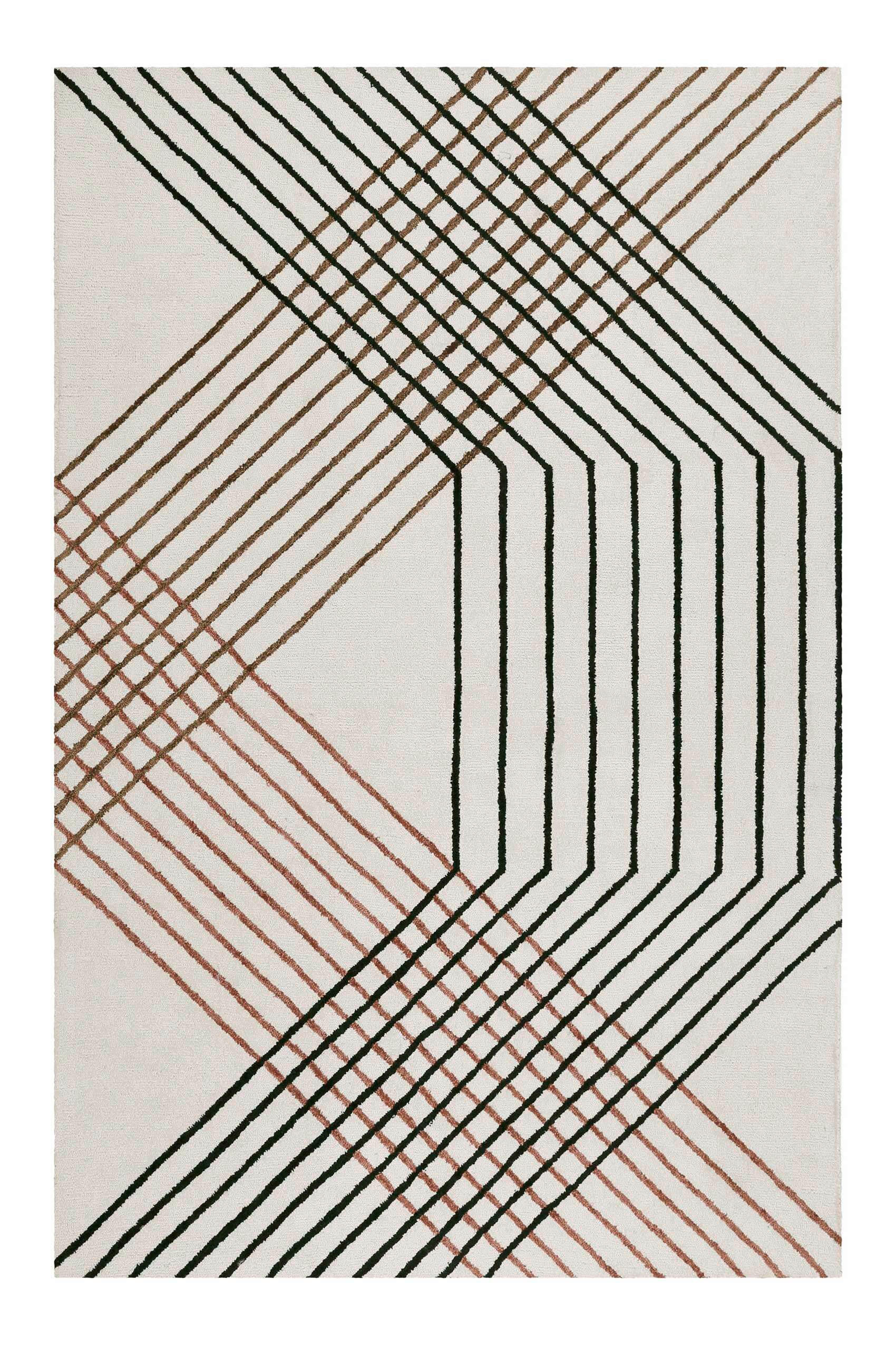 Esprit Tuftteppich Bass Braun, Schwarz, Beige 70x140 cm